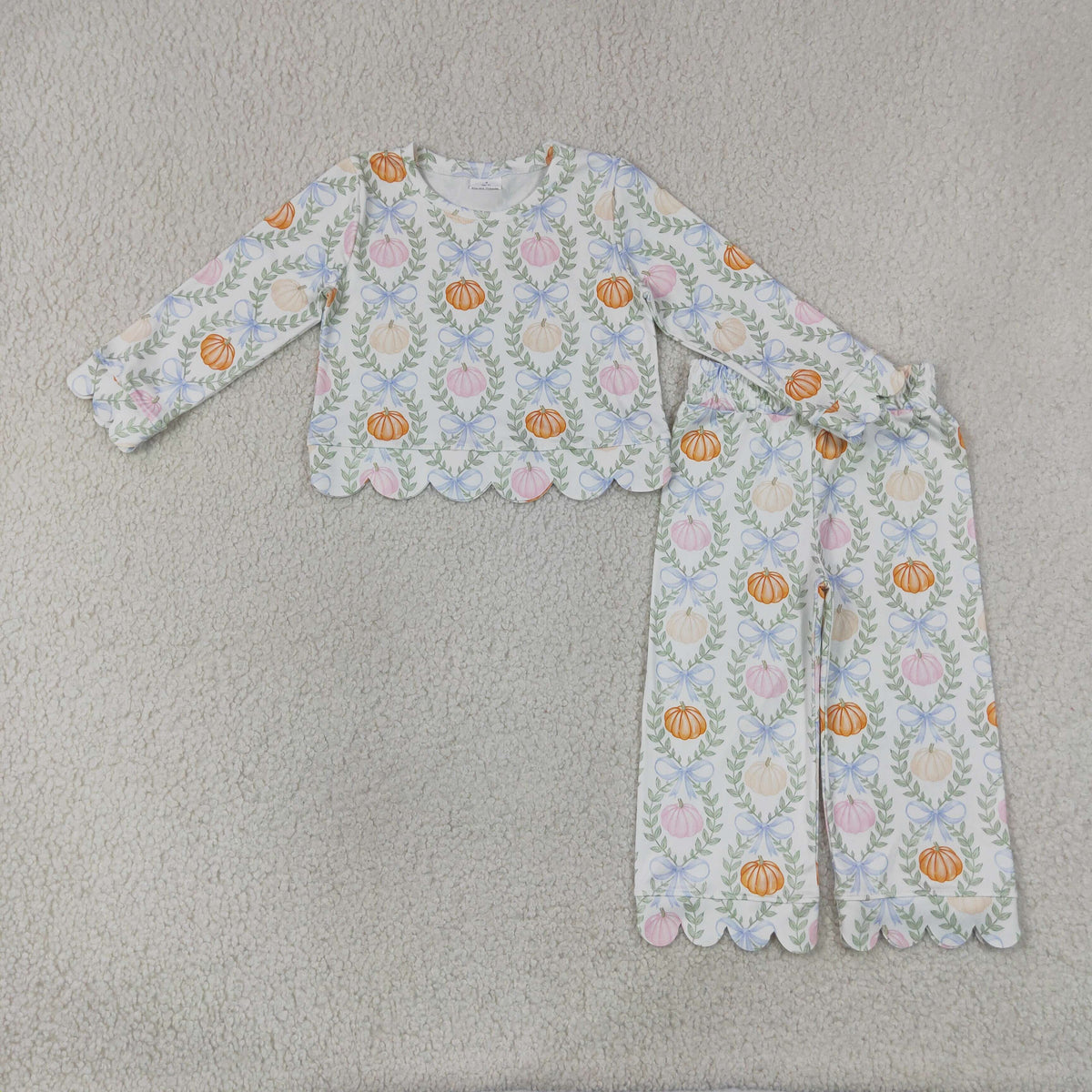 RTS NO MOQ Sibling milk silk Baby Girls Colorful Floral Print Ruffle Hoodie Flare Pant Outfit