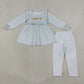 RTS NO MOQ milk silk GLP3409 Embroidery Turkey Pumpkins Baby Girls Tunic Leggings Thanksgivings Set