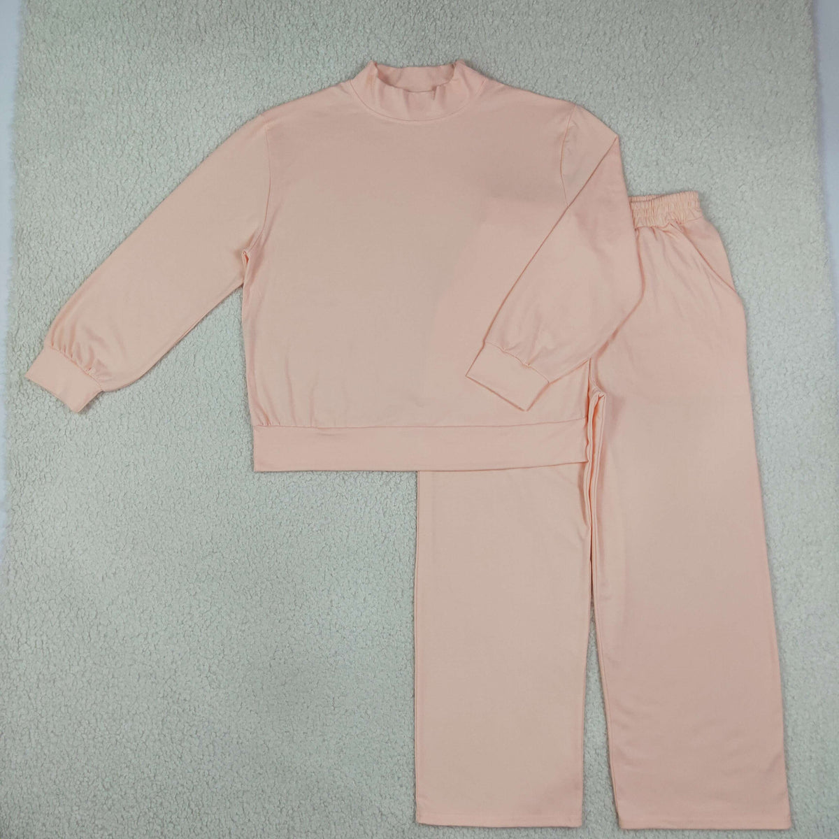 NEW RTS NO MOQ milk silk GLP3415 Adult Women Peach Choker Top Pockets Flare Pants Fall Pajamas Clothes Sets