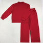 NEW RTS NO MOQ milk silk GLP3418 Adult Women Maroon Choker Top Pockets Flare Pants Fall Pajamas Clothes Sets