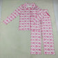NEW RTS NO MOQ milk silk GLP3423 Adult Women Bows Pumpkins Button Top Pockets Pant Fall Pajamas Sets