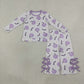 RTS NO MOQ Sibling milk silk Baby Girls Pumpkins Stripe Scallop Top Bows Pants Halloween Clothes Set