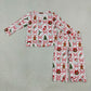 NEW RTS NO MOQ milk silk GLP3447 Baby Girls Santa Trees Bows Checked Top Flare Pant Christmas Scallop Clothes Sets