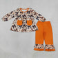 NEW RTS NO MOQ milk silk GLP3534 Baby Girls Bats Flowers Pockets Tunic Ruffle Pant Halloweens Clothes Sets
