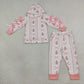 NEW RTS NO MOQ milk silk GLP3614 Baby Girls Bows Gingerbread Hoodie Pockets Jogger Christmas Clothes Set