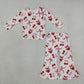 NEW RTS NO MOQ milk silk GLP3636 Baby Girls Heart Cheer Top Bell Bottom Pant Valentines Clothes Sets