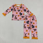 RTS NO MOQ Sibling milk silk Baby Girls Pink Thanksgiving Turkey Deer Pumpkin Print Baby Zipper Romper Kids Pajama Set Blanket