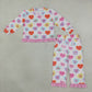 NEW RTS NO MOQ milk silk GLP3676 Baby Girls Sweet Hearts Top Pockets Ruffle Pant Valentines Clothes Set