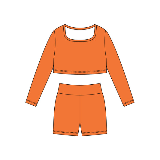 X10.28 GLS0043 Orange Yoga Set