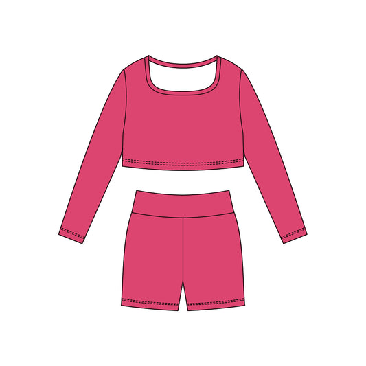 X10.28 GLS0046 Bright Red Yoga Set