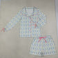 NEW RTS NO MOQ milk silk GLS0114 Adult Women Bows Trees Button Pocket Top Shorts Christmas Pajamas Set