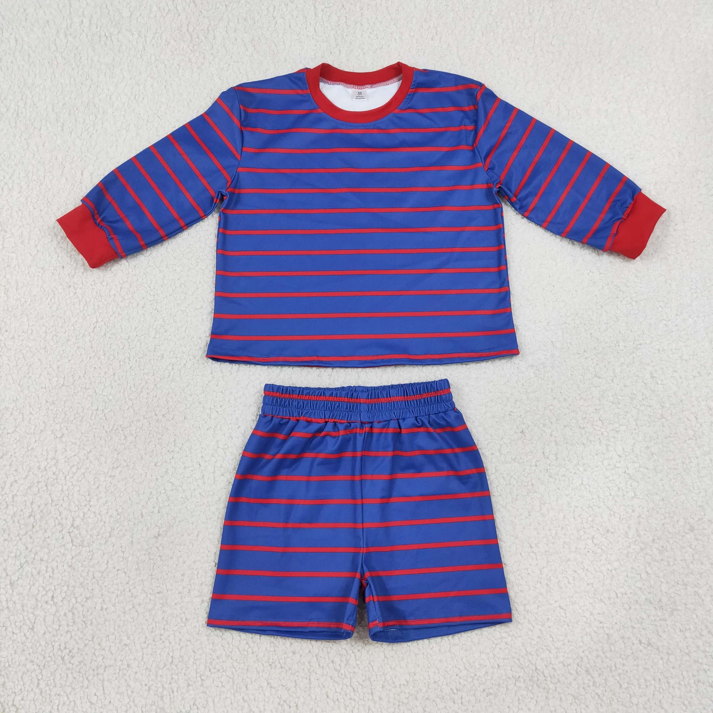 NEW RTS NO MOQ Yoga GLS0157 Baby Girls Red Purple Stripe Shirt Top Short Yoga Active Clothes Set