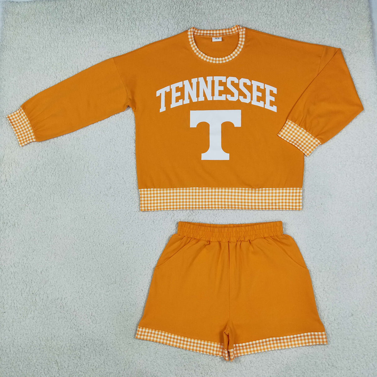 NEW RTS NO MOQ Vinyl GLS0176 Adult Women Vinyl Long Sleeve Top Pockets Short Team Clothes Set