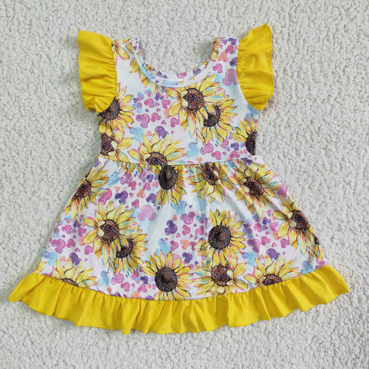 Sunflower flying sleeve skirt