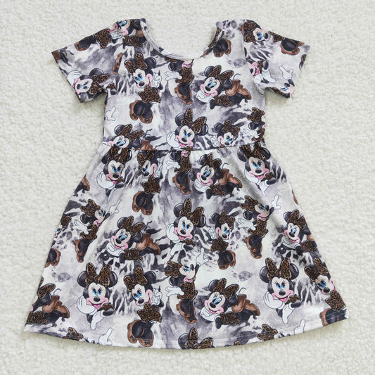 Cartoon Mickey Short Sleeve Skirt