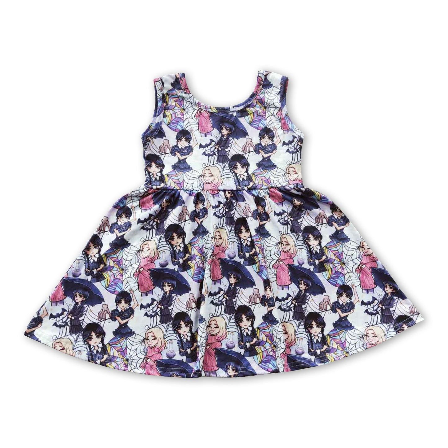 4.24GSD0335 Sleeveless Girls Summer Short Sleeve Dress
