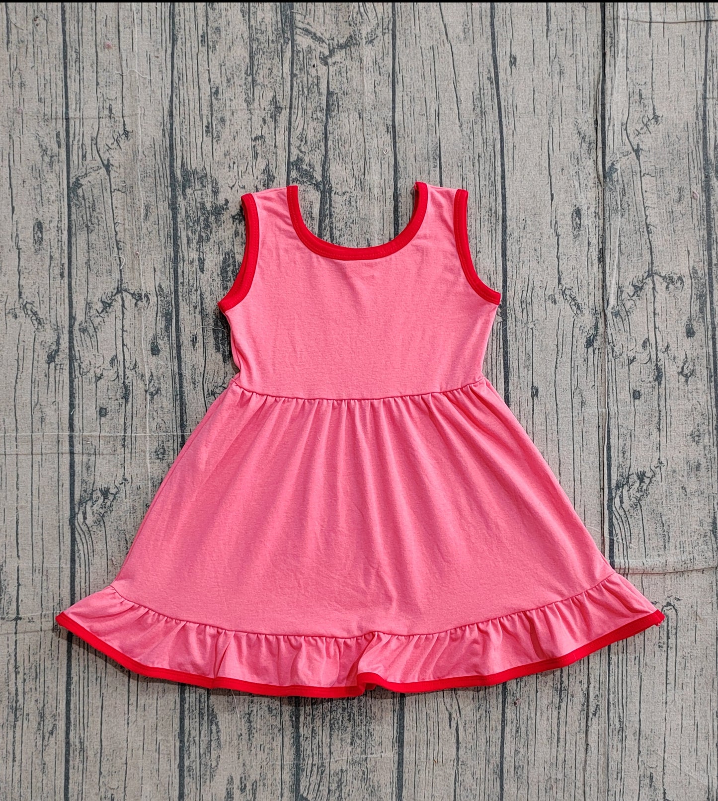 GSD0656Baby Girls Sleeveless Watermelon Ruffle Dresses Preorder