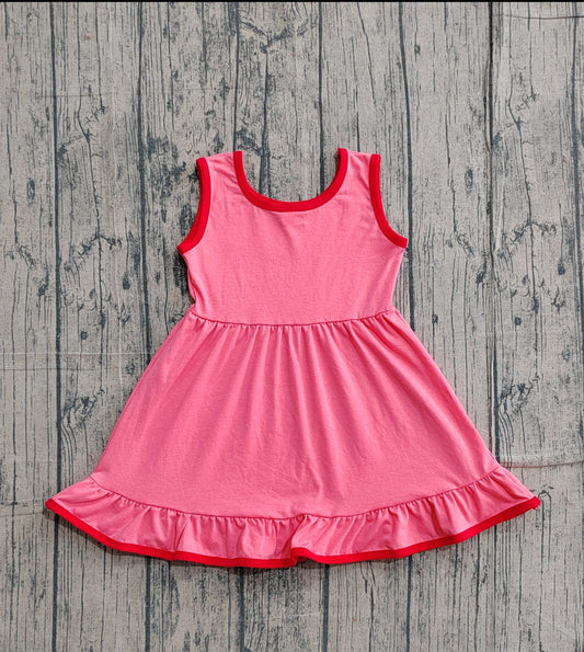 GSD0656Baby Girls Sleeveless Watermelon Ruffle Dresses Preorder