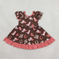 NEW RTS NO MOQ milk silk GSD0748 Baby Girls Boots Yee Haw Western Ruffle Knee Length Dresses