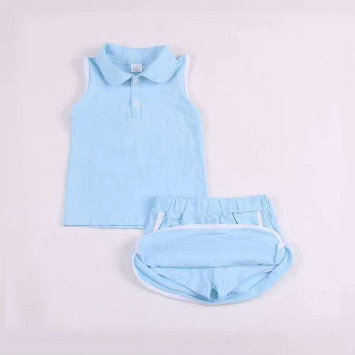 GSD1974 pure cotton blue suit