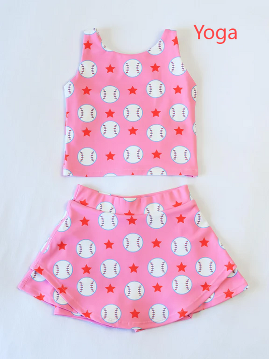 3.3GSD2041 Pink Baseball Yoga Wear