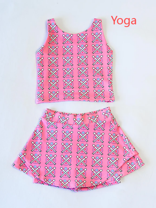 3.3GSD2043 Pink Baseball Yoga Wear