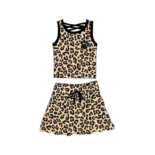 6.4GSD2077 leopard print two piece suit