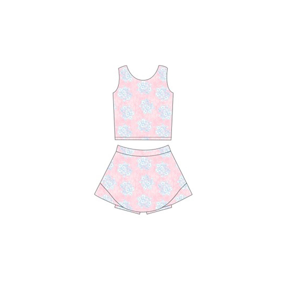 3.1GSD2124 Pink Flower Yoga Suit