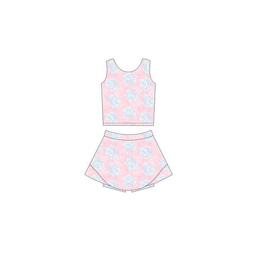 3.1GSD2124 Pink Flower Yoga Suit