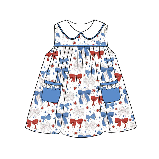 3.12GSD2148 Blue Pocket Bow Dress