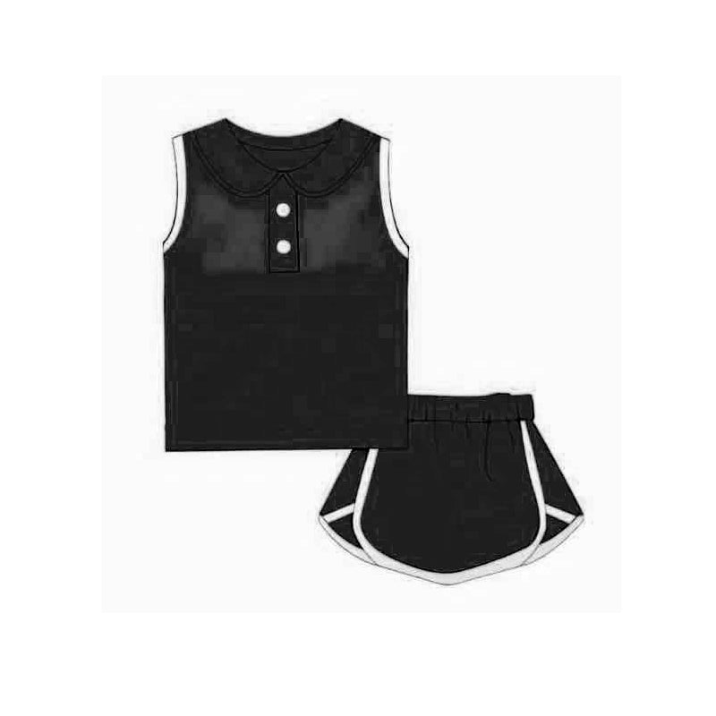 3.8GSD2165 Black cotton suit