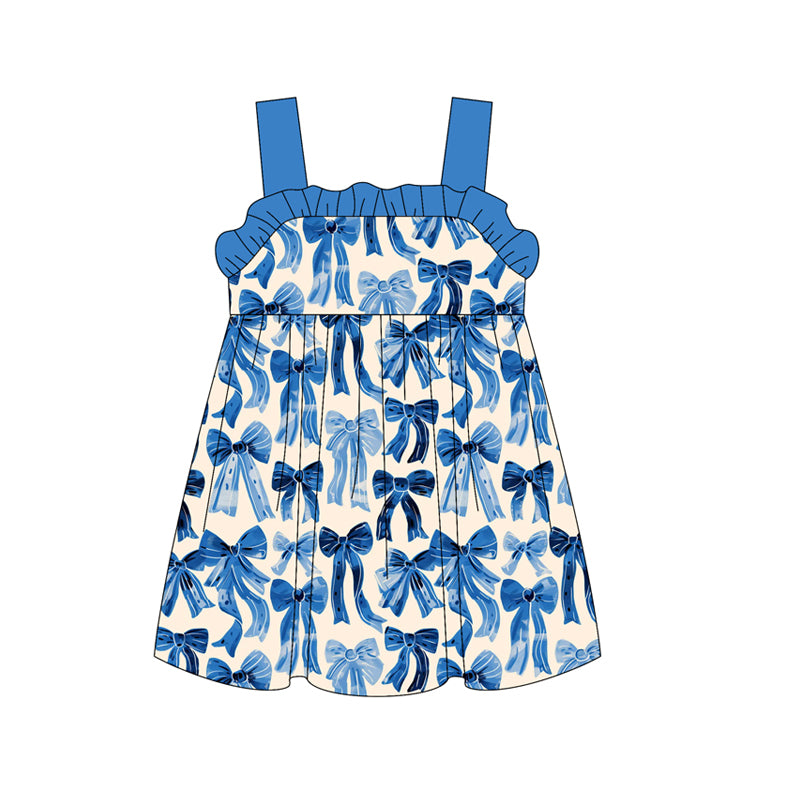 3.18 GSD2191 blue sling bow dress
