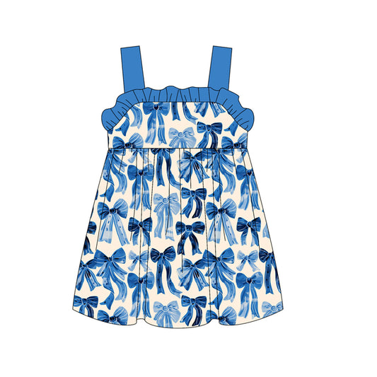 3.18 GSD2191 blue sling bow dress