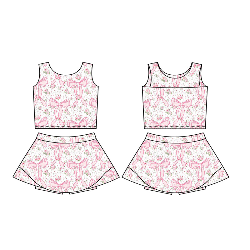 5.20  GSD2197 Pink Bow Yoga Wear
