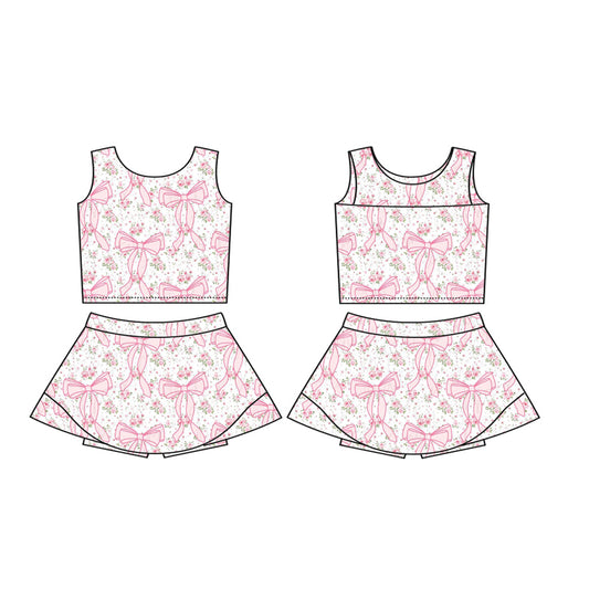 5.20  GSD2197 Pink Bow Yoga Wear