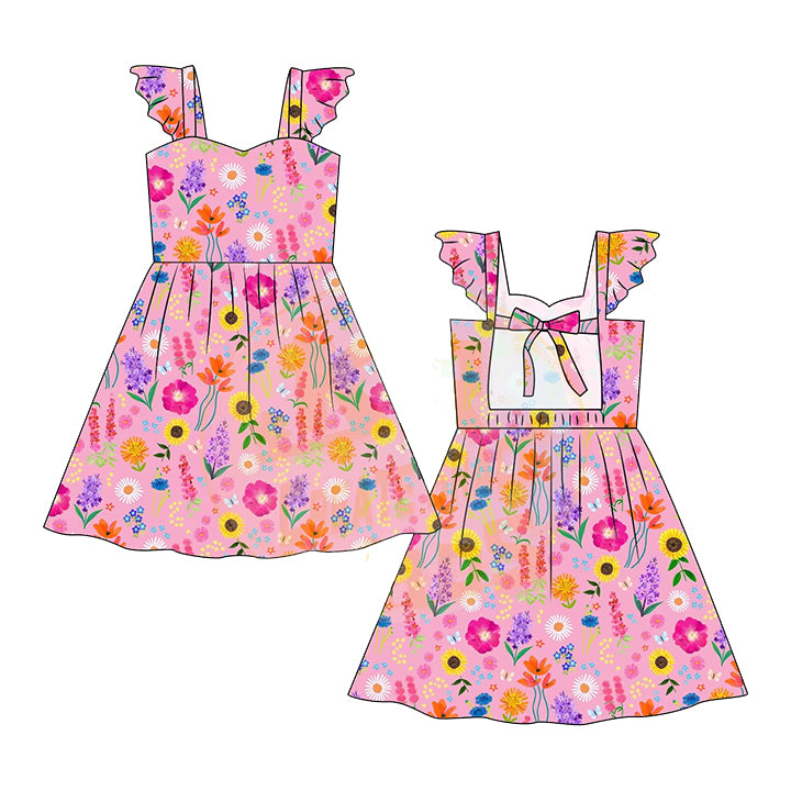3.6GSD2208 Pink Flower Dress