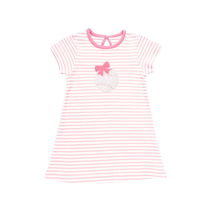 3.8GSD2221 Pink Striped Baseball Dress