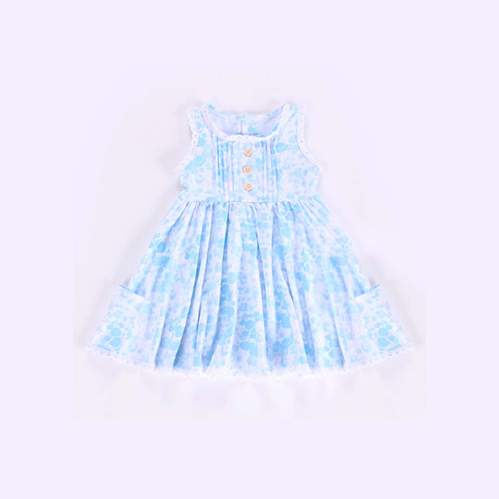 3.20GSD2260 Floral Pocket Blue Dress