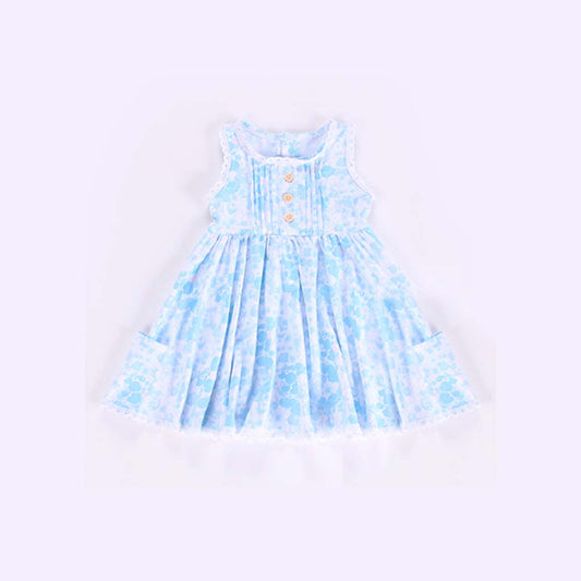 3.20GSD2260 Floral Pocket Blue Dress