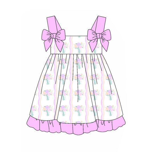 3.20GSD2265 Purple Bow Suspender Dress