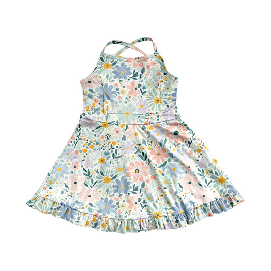 3.21GSD2281 Green Flower Strap Yoga Suit