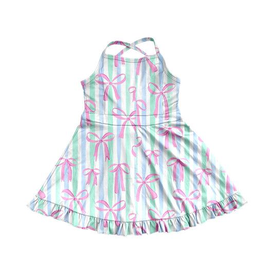 3.21GSD2297 Blue Striped Yoga Bowknot Dress