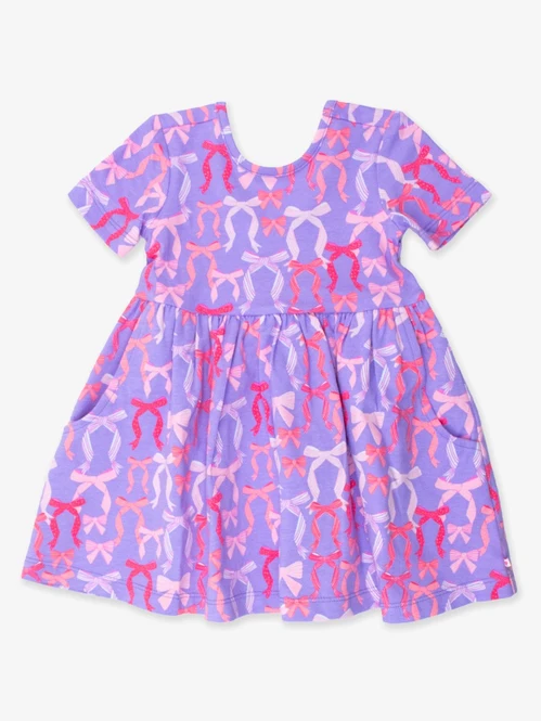3.22GSD2318 Girls Flower Purple Dress