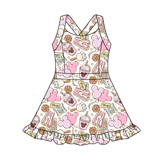 3.25GSD234 French Fries Biscuits Suspender Yoga Wear Dress
