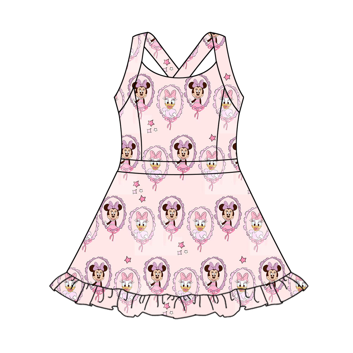 3.25GSD2343 Mickey pink sling yoga dress