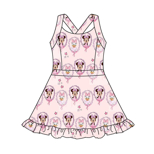 3.25GSD2343 Mickey pink sling yoga dress