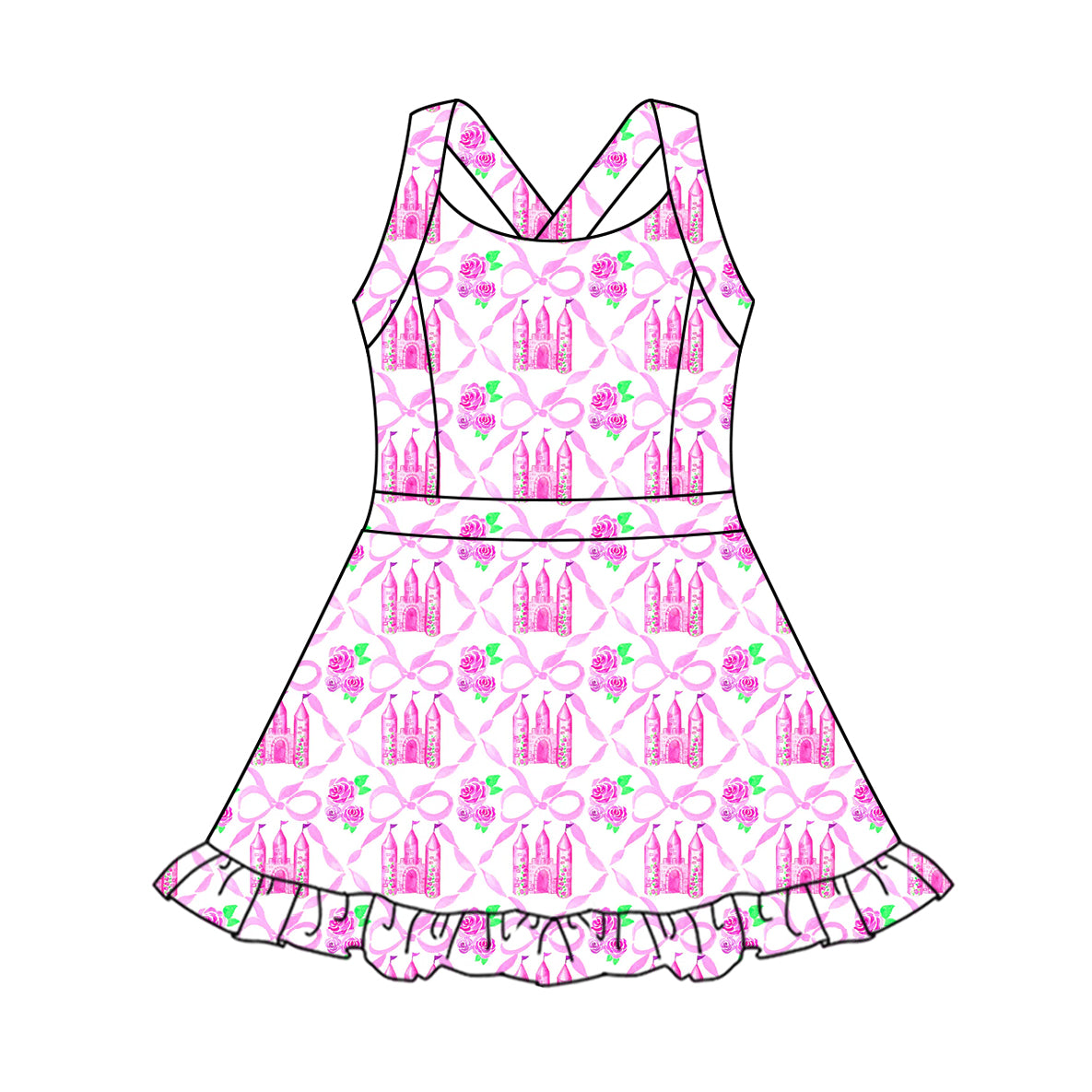 3.25GSD234 Bow pencil yoga dress