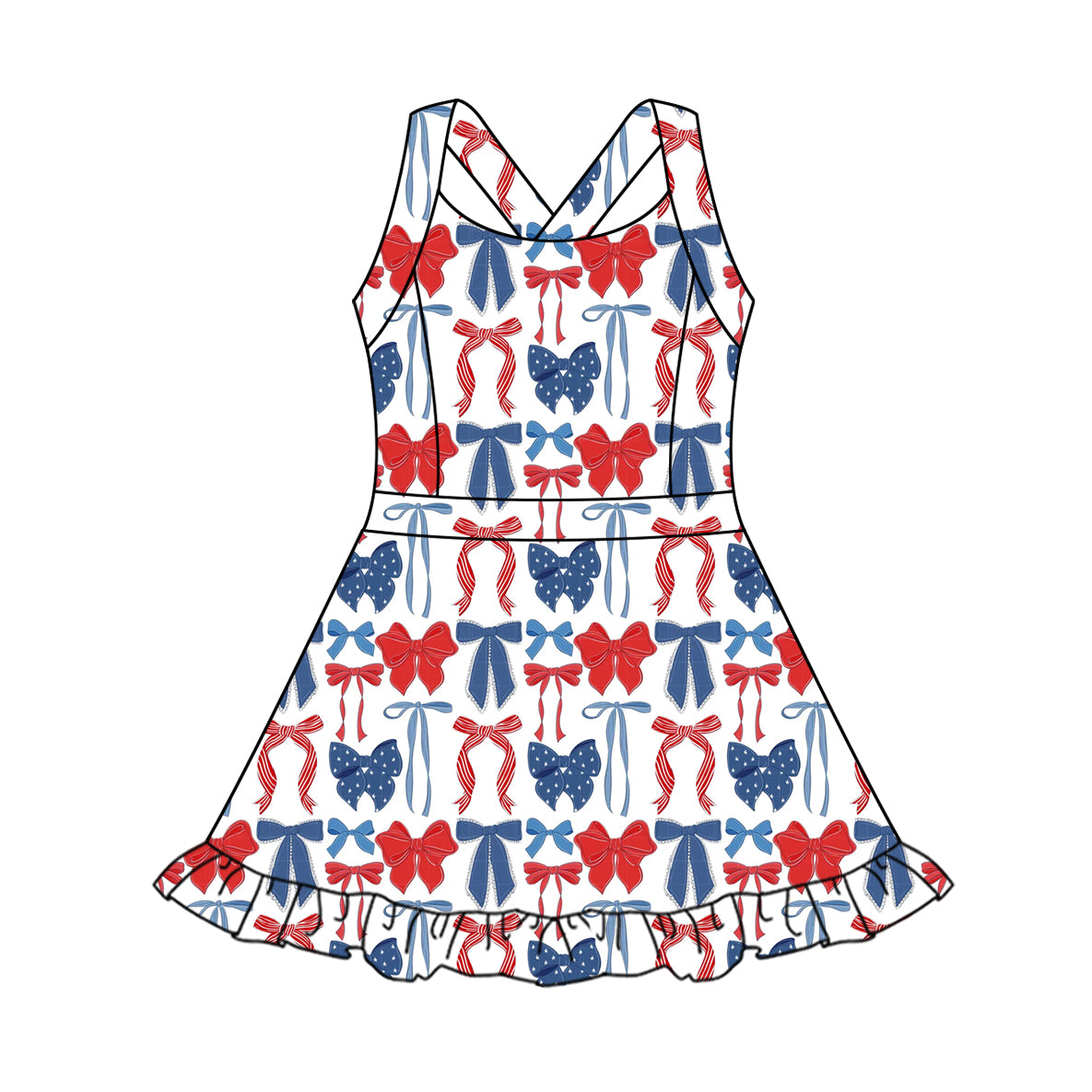 3.25GSD2345 Colorful Bow Yoga Wear Dress