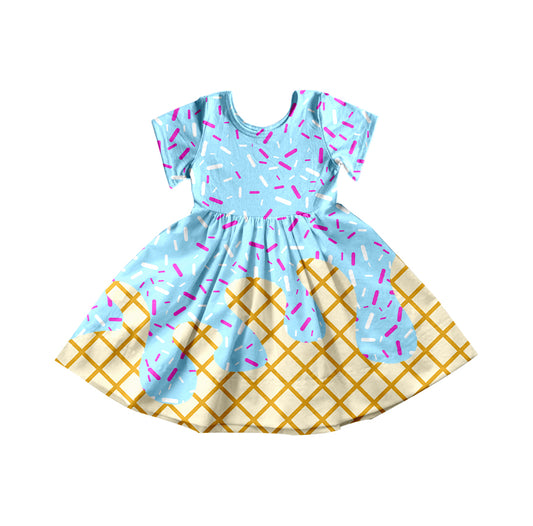 3.28GSD2381 blue short-sleeved dress