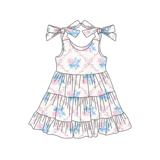 3.27GSD2401 Strapless Bow Flower Dress